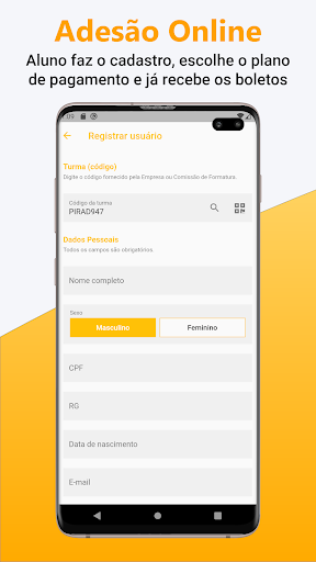 Android application Smart Formaturas screenshort