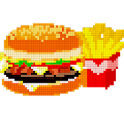  Food Color by Number Book-Pixel Art, Draw Painting 