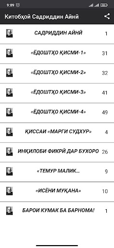 Android application Куллӣ китобҳои Садриддин Айнӣ screenshort
