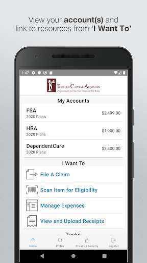 Android application Butler Capital Benefits screenshort