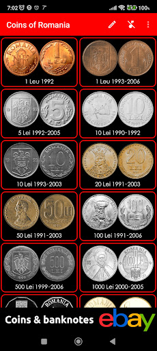 Android application Coins of Romania screenshort