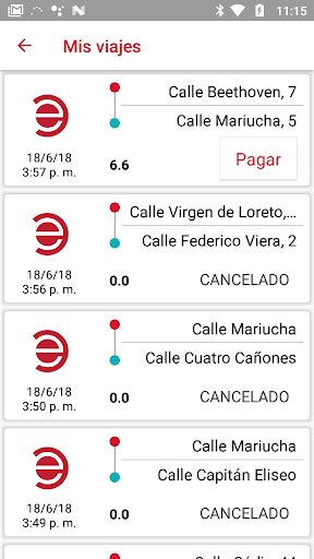 eTaxi Chile Screen 3
