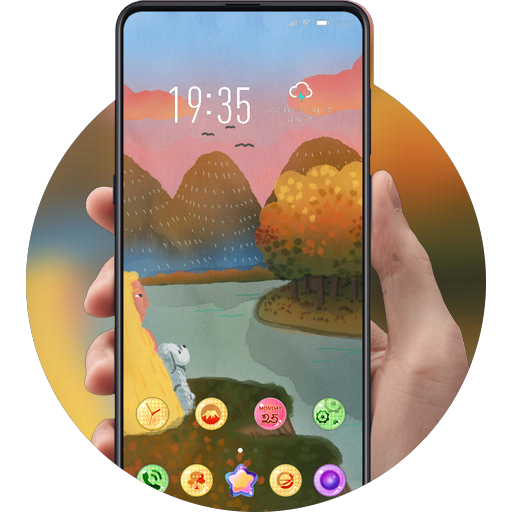 Hand drawing theme Woman watching the sunset