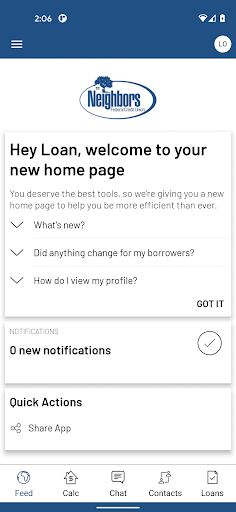 Android application Neighbors FCU Mortgage Mobile screenshort