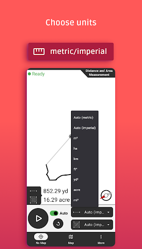 Distance and area measurement Screen 3