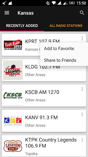 Android application Kansas Radio Stations - USA screenshort