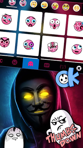 Neon Anonymous Keyboard Backgr Screen 3