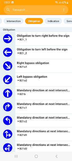 Android application Traffic Signs screenshort
