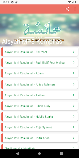 Android application Lagu Aisyah Istri Rasulullah screenshort
