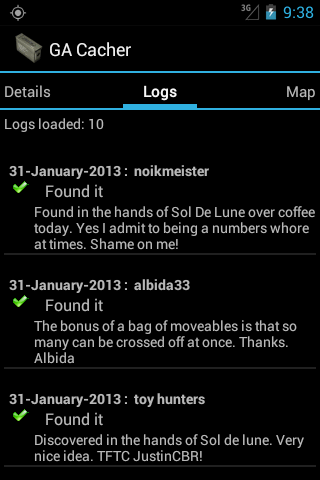 Android application GA Cacher screenshort