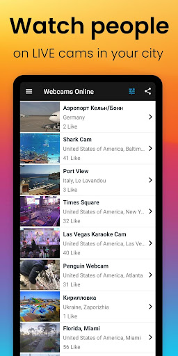 Android application Webcams Online screenshort