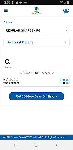 Mercer County WV Teachers FCU Screen 3