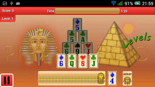 Piramidroid Levels. Card Game Screen 2
