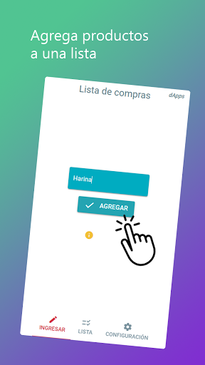 Android application Lista de compras screenshort