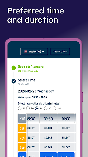 Plannera Restaurant Bookings Screen 3