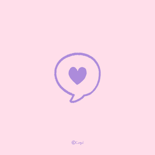카카오톡 테마 - 심플 말풍선 하트_핑크퍼플 logo