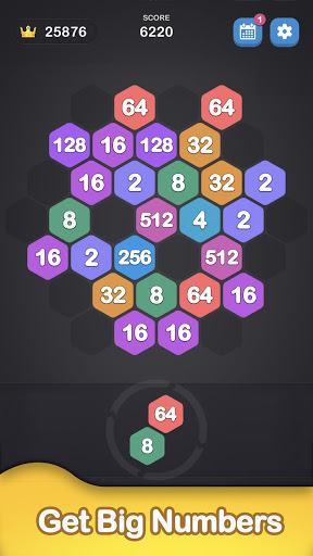 2048 Hexagon-Number Merge Game Screen 3