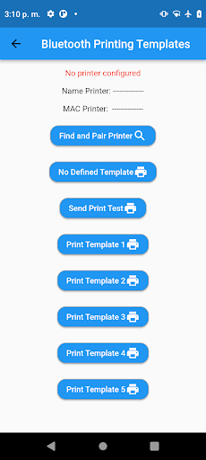 Android application Bluetooth Printing Templates screenshort