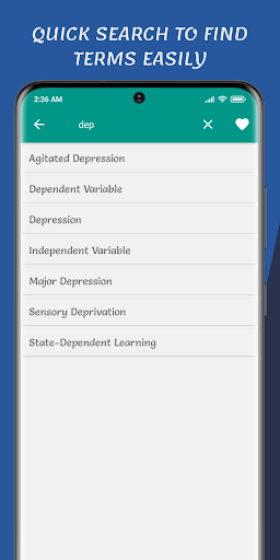 Psychology Dictionary Screen 2
