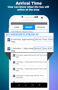 NYC Bus Time App Screenshot