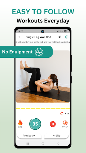 Wall Pilates workout at home screenshot 11