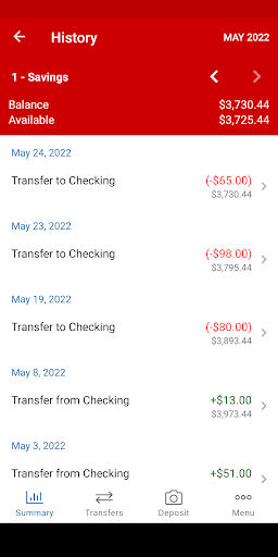 Freedom CU (UT) Mobile Banking Screen 3