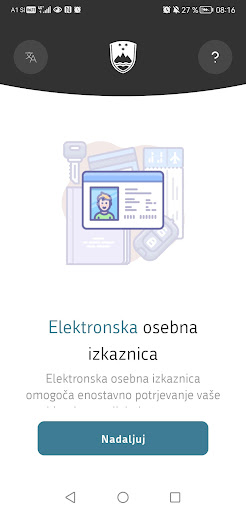 Android application eOsebna screenshort