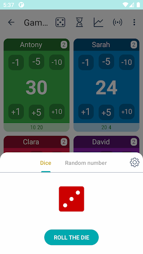 Score tracker Screen 2