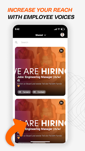 Android application Facelift - Social Share screenshort