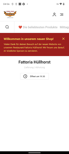 Android application Fattoria Lieferservice screenshort