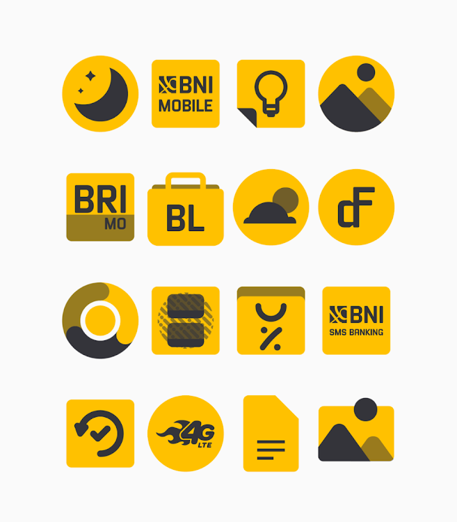 Mawaz Yellow - Icon Pack - 58 - (Android)