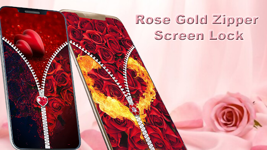 Rose gold lock screen zipper