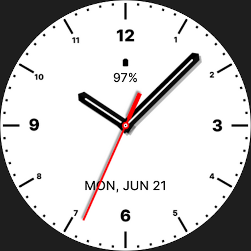 White Analog Watch Face Logo