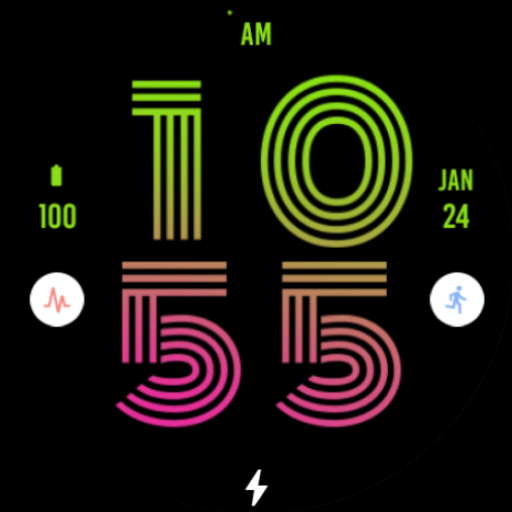 Beauty Green Pink Watch Face logo