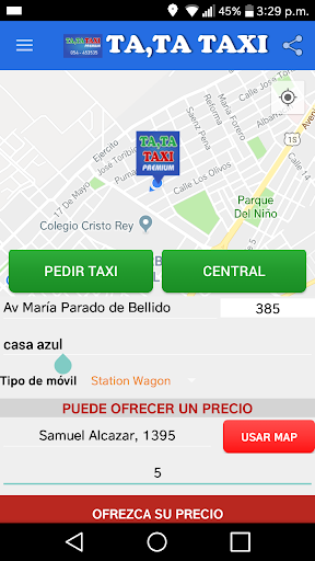 Android application Tatataxi Cliente screenshort