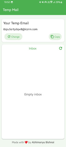 Temp Mail Screen 2