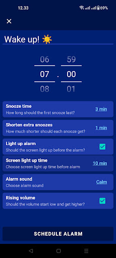 Light Up Alarm Screen 3