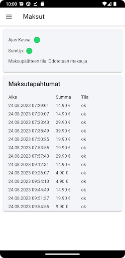 Android application Ajas Maksuintegraatio screenshort