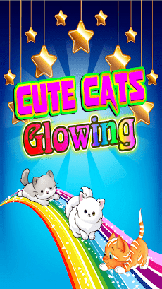 Cute Cats Glowing game offlineのおすすめ画像1