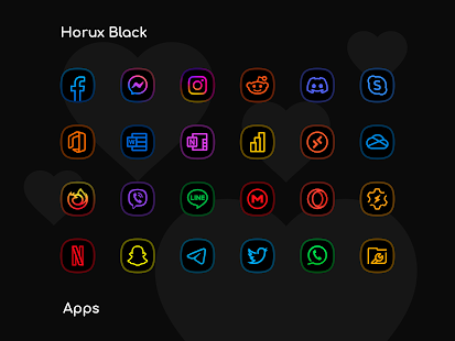 Horux Black - Icon Pack Captura de pantalla