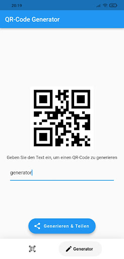 Android application Barcode Scanner und Generator screenshort