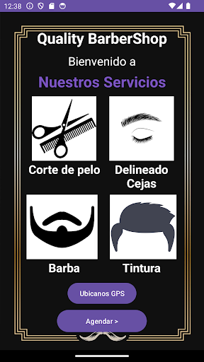Quality BarberShop App Screen 2