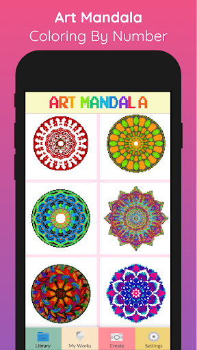 Android application Art Mandala Pixel By Number screenshort