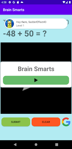 Android application Brain Smarts screenshort