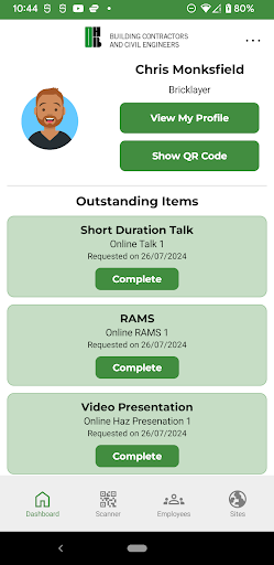 Android application OHOB Competency Cloud screenshort
