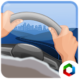 Simulator driving car icon