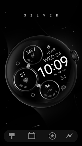 Silver Digital Watch Face Screen 2