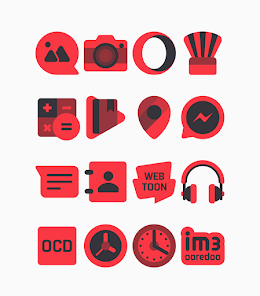 Captura de Pantalla 8 Black Red - Icon Pack android