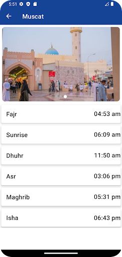 Android application Azan Oman screenshort