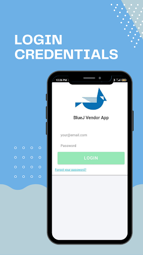 BlueJ Vendor App Screen 2